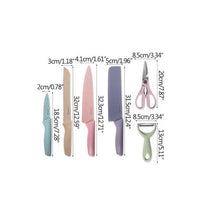Load image into Gallery viewer, 6 Piece Pastel Kitchen Knife set
