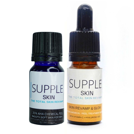 35% AHA Chemical Peel & Vit C & Hyaluronic Acid Serum, Smooth Skin for Men