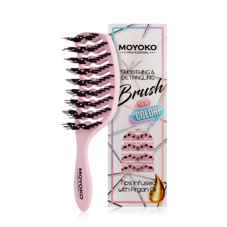 Moyoko Smoothing & Detangling Brush – Pastel Pink Buy Online in Zimbabwe thedailysale.shop