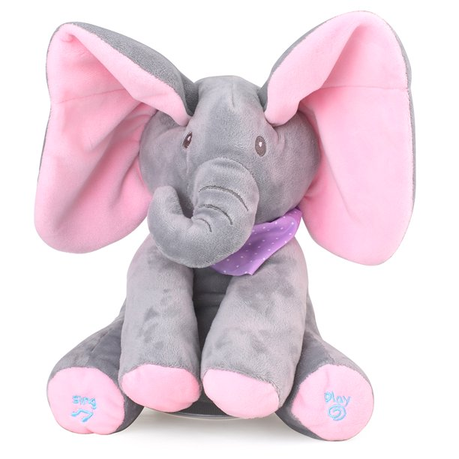 Jack Brown Music Singing Elephant Plush Toy - Pink and Grey Buy Online in Zimbabwe thedailysale.shop