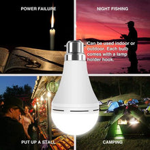 Load image into Gallery viewer, Battery Operated, Rechargeable Emergency 9W LED Bulb, BASE:B22-3 in a pack
