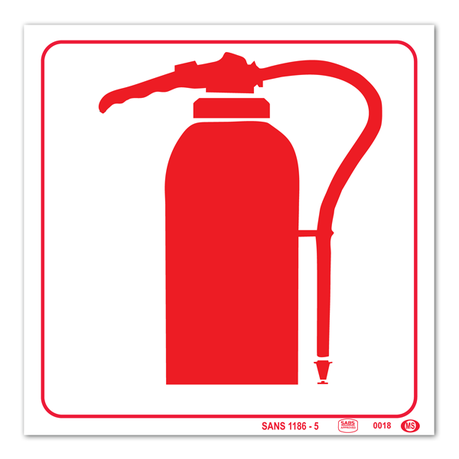 Safety Signs - Fire Extinguisher 150x150mm - White ABS Buy Online in Zimbabwe thedailysale.shop