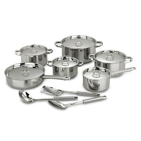 15 Piece Stainless Steel Encapsulated Bottom Cookware Set -Polished Finish Buy Online in Zimbabwe thedailysale.shop