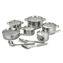 Load image into Gallery viewer, 15 Piece Stainless Steel Encapsulated Bottom Cookware Set -Polished Finish
