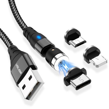 ÖKOTEC Uslion 540° Magnetic Fast Charge Cable iPhone Samsung Huawei Buy Online in Zimbabwe thedailysale.shop
