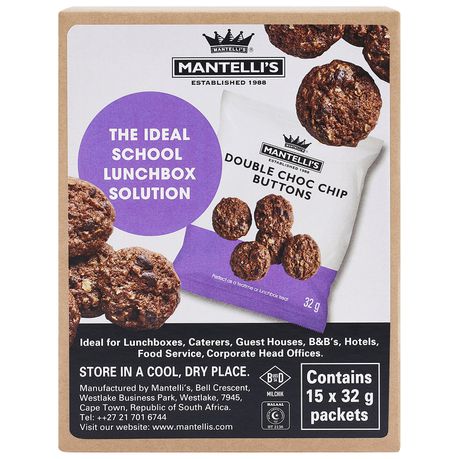 Mantelli's Double Choc Chip Buttons 15 x 32g Packets Buy Online in Zimbabwe thedailysale.shop