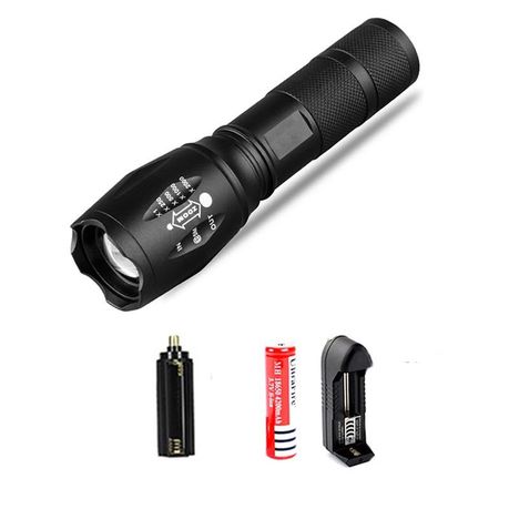 Powerful LED Flashlight Waterproof Zoomable Torch 5 Switch Modes