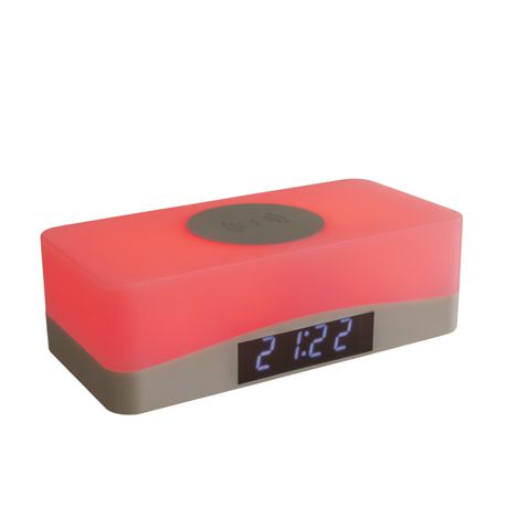 Wireless Charging Station - Interchangeable Colour Nightlight & Clock Buy Online in Zimbabwe thedailysale.shop