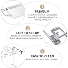 Load image into Gallery viewer, Stainless Steel Chicken Wing Leg Rack Grill Holder with Drip Pan for BBQ
