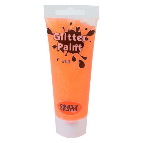 Crazy Crafts Acrylic Glitter Paint - Neon Orange Glitter Buy Online in Zimbabwe thedailysale.shop