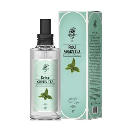 Rebul Green Tea Eau de Cologne 100ml (Spray Glass Bottle) - 80° Sanitizer