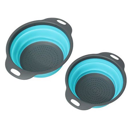 Smart Living Easy-Stack 2 Piece Collapsible Colander & Strainer Set - Blue Buy Online in Zimbabwe thedailysale.shop