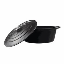 Load image into Gallery viewer, Chef Matt Black Cookware - Cast Iron 6.0l Oval Casserole
