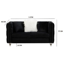 Load image into Gallery viewer, LUX Studded 2 Seater Sofa Black
