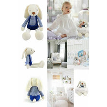 Load image into Gallery viewer, Newborn Baby Gift Set - Sapphire Plush Rabbit and Muslin Receiving Blanket
