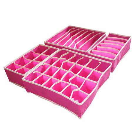 Pink Foldable Closet Underwear Organizer ( 4 Piece Set) Buy Online in Zimbabwe thedailysale.shop