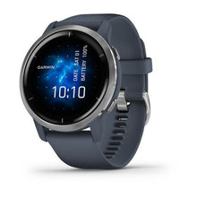 Load image into Gallery viewer, Garmin Venu 2 Smartwatch - Silver Bezel with Granite Blue Case and Silicone Band
