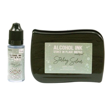 Stayz in Place Alchohol Ink Pad & Reinker (12ml) - Pearlescent - Silver Buy Online in Zimbabwe thedailysale.shop