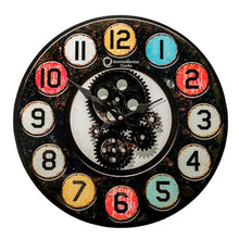 Load image into Gallery viewer, Quintessential Clocks Mechanical Gears Theme - Decorative Glass Wall Clock
