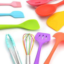 Load image into Gallery viewer, 10 Piece Colorful Non-Stick Silicone Cooking Kitchen Utensil Set
