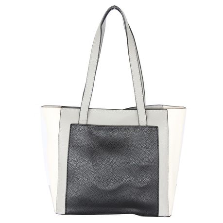 Blackcherry Colour Block Multi Compartment Tote-Black/Grey/Off White Buy Online in Zimbabwe thedailysale.shop