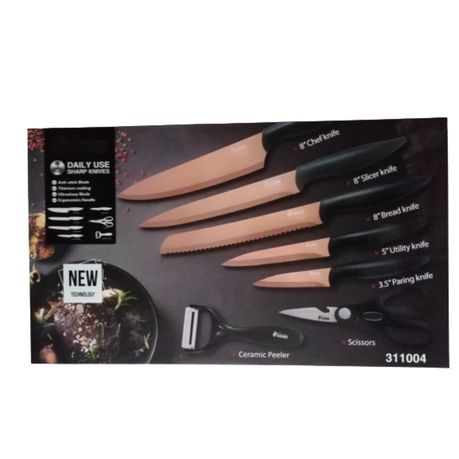 Condere 7 Piece Titanium Coating Stainless Steel Knife Set Buy Online in Zimbabwe thedailysale.shop