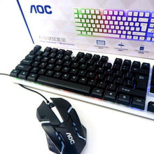 Load image into Gallery viewer, AOC KM100 Wired Gaming Keyboard &amp; 800DPI 6 Button Mouse Set - Black &amp; White
