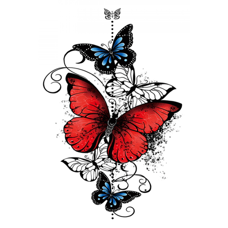 Tattoo - Waterproof High Quality Skin Safe Blue&Red Butterfly Buy Online in Zimbabwe thedailysale.shop