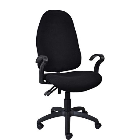 S4000 High Back Operators Chair with Arms Ergonomic - Black Fabric