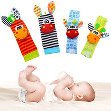 Load image into Gallery viewer, Sock and Wrist Rattle Set - 2 Socks &amp; 2 Wrist Rattle
