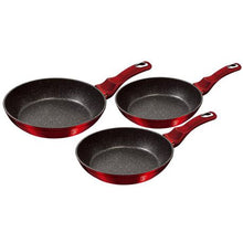 Load image into Gallery viewer, Berlinger Haus 3-Piece Marble Coating Fry Pan Set - Burgundy Metallic
