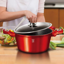 Load image into Gallery viewer, Berlinger Haus 24cm Marble Coating Casserole with Lid - Burgundy Metallic Line
