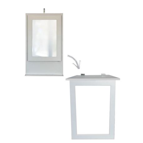 Fold Up Wall Mounted Desk & Mirror 100x60cm -White Buy Online in Zimbabwe thedailysale.shop