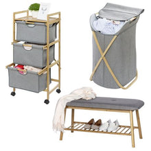 Load image into Gallery viewer, Wenko - Laundry Bin 79L - Bahari Range - Bamboo Grey
