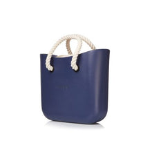 Load image into Gallery viewer, Original Magpie Navy Tote Bag With Beige Inner And Rope Handles

