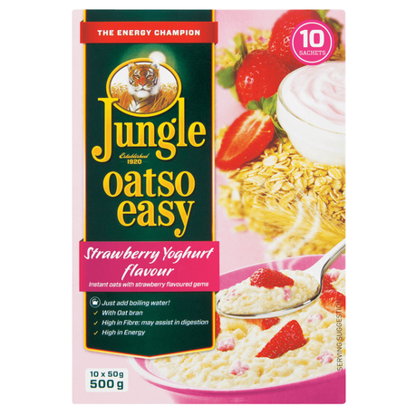 Jungle Oatso Easy Strawberry Yoghurt Flavour Instant Oats 500g Buy Online in Zimbabwe thedailysale.shop