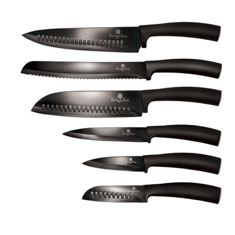 Berlinger Haus 6-Piece Non-Stick Stainless Steel Knife Set - Black