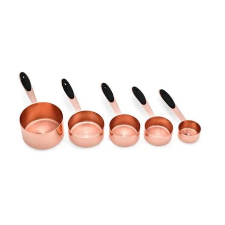 5 Pieces Stainless Steel Rose Gold Measuring Cup Set