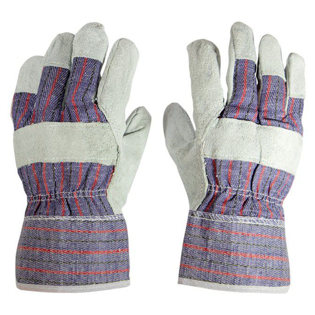 Grovida Firm Grip Suede Leather Gardening Gloves - Grey/Purple