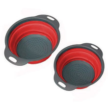 Load image into Gallery viewer, Smart Living Easy-Stack 2 Piece Collapsible Colander &amp; Strainer Set - Red
