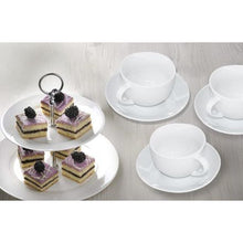Load image into Gallery viewer, 12 Piece Fine Bone Tea Cup &amp; Saucer Drinkware Set - Pure White
