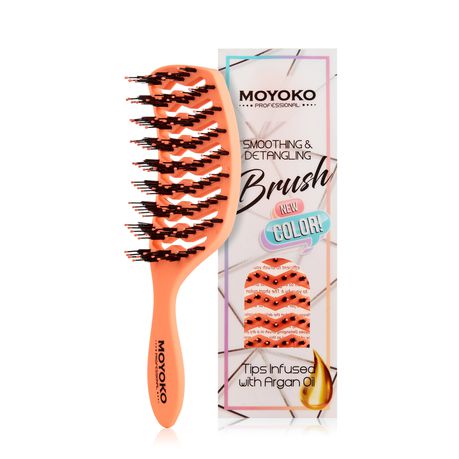 Moyoko Smoothing & Detangling Brush – Pastel Orange Buy Online in Zimbabwe thedailysale.shop
