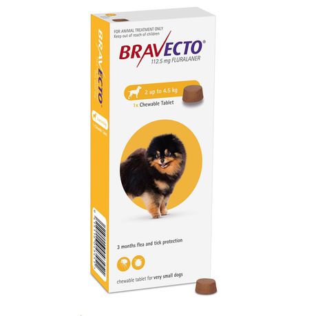 Bravecto Chewable Tick & Flea Tablet for Dogs - 2-4.5kg (1 Chew) Buy Online in Zimbabwe thedailysale.shop
