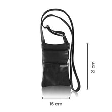 Load image into Gallery viewer, MIRELLE Genuine Leather 2 Pocket Crossbody - Black
