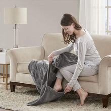 Load image into Gallery viewer, PediPocket Fleece Foot Blanket: Sewn in Foot Compartment Adult Light Grey
