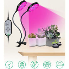 Load image into Gallery viewer, USB 360-Degree Rotary 2 Head Clip Holder Full Spectrum LED Grow Light
