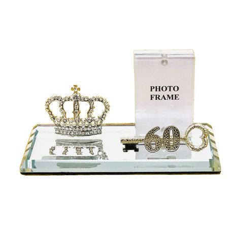 60th Key Gents Diamant  Silver Crown with Magnetic Photo Frame And Metal