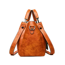 Load image into Gallery viewer, Leather Ladies Bucket Handbag
