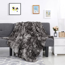 Load image into Gallery viewer, Wonder Trend Faux Fur Luxury Mink Thermal Heat Blanket Throw Charcoal Grey
