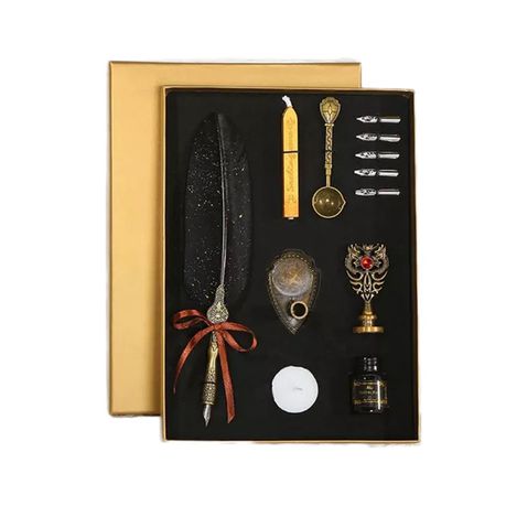 Luxury Vintage Calligraphy Feather Pen Set-12 pcs Buy Online in Zimbabwe thedailysale.shop
